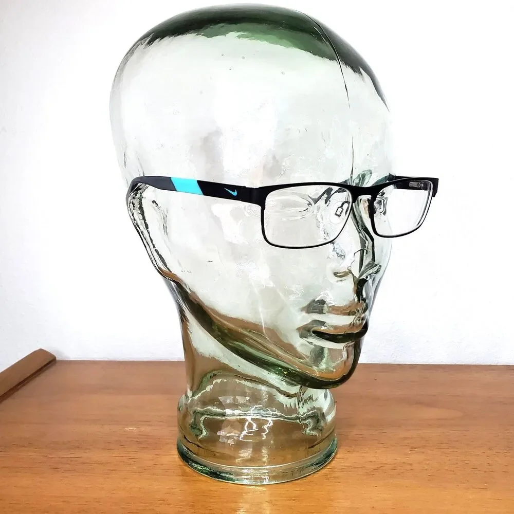 Nike 5574 018 Kids Eyeglasses Satin Black Hyper Jade Unisex Eye Wear Optical